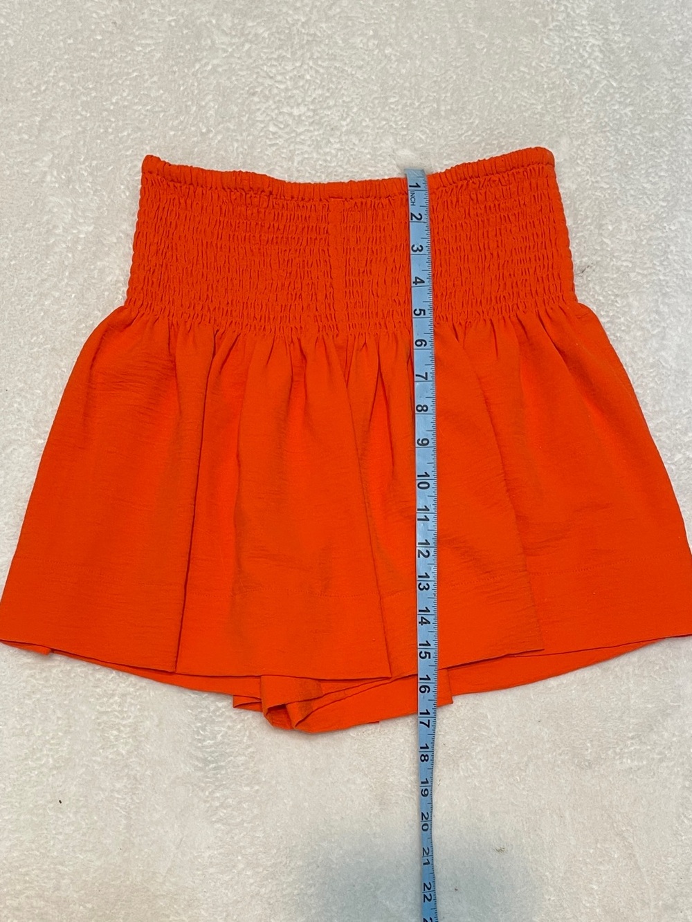 Ivy Jane Red Orange Textured Pleated Flared Skort High Waist Ribbed Waistband‎ S - Picture 6 of 10